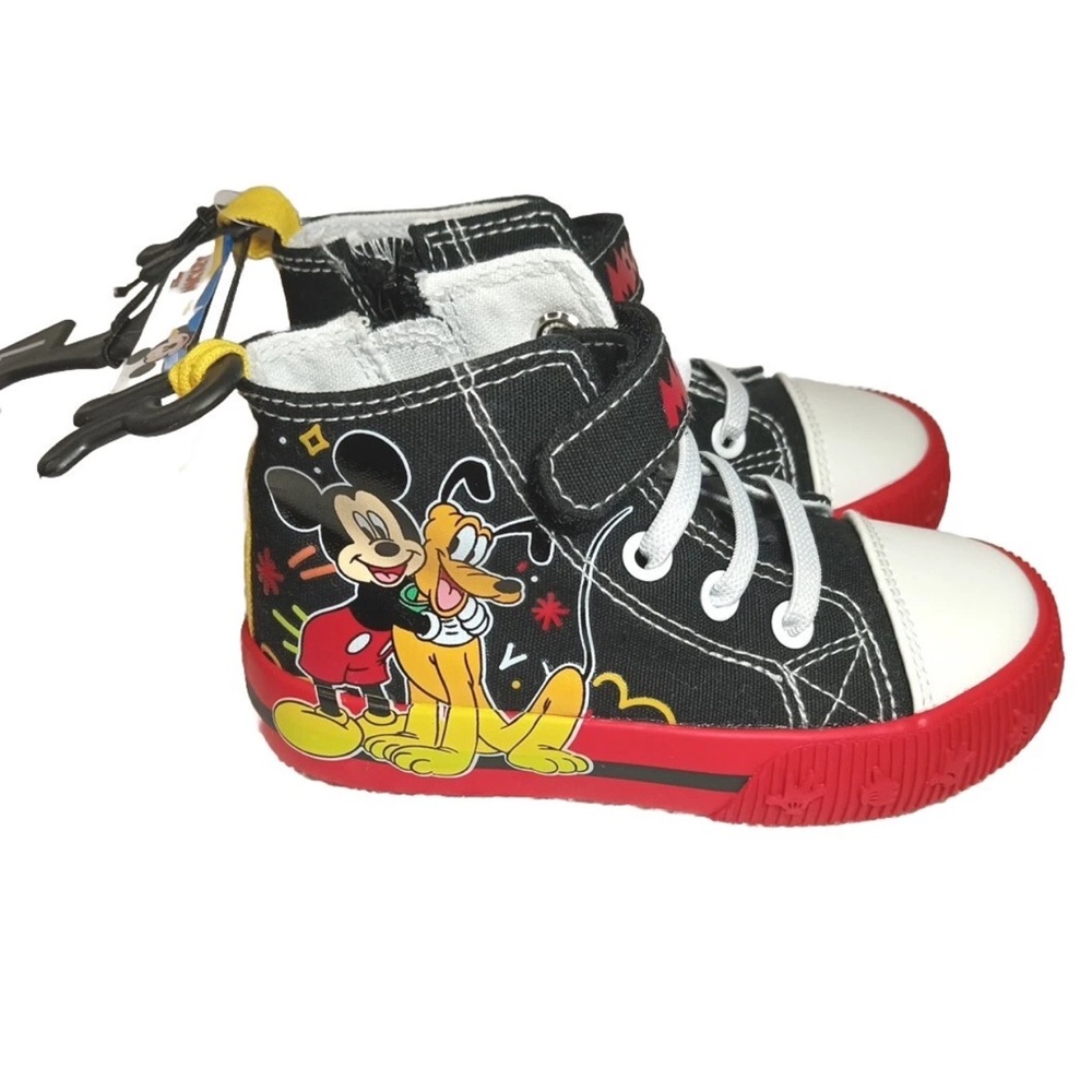 Disney Kids High-Top Sneakers Black and Red Mickey Mouse 12